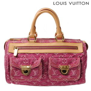 Louis Vuitton Monogram Denim Neo Speedy Handbag Fuchsia Pink